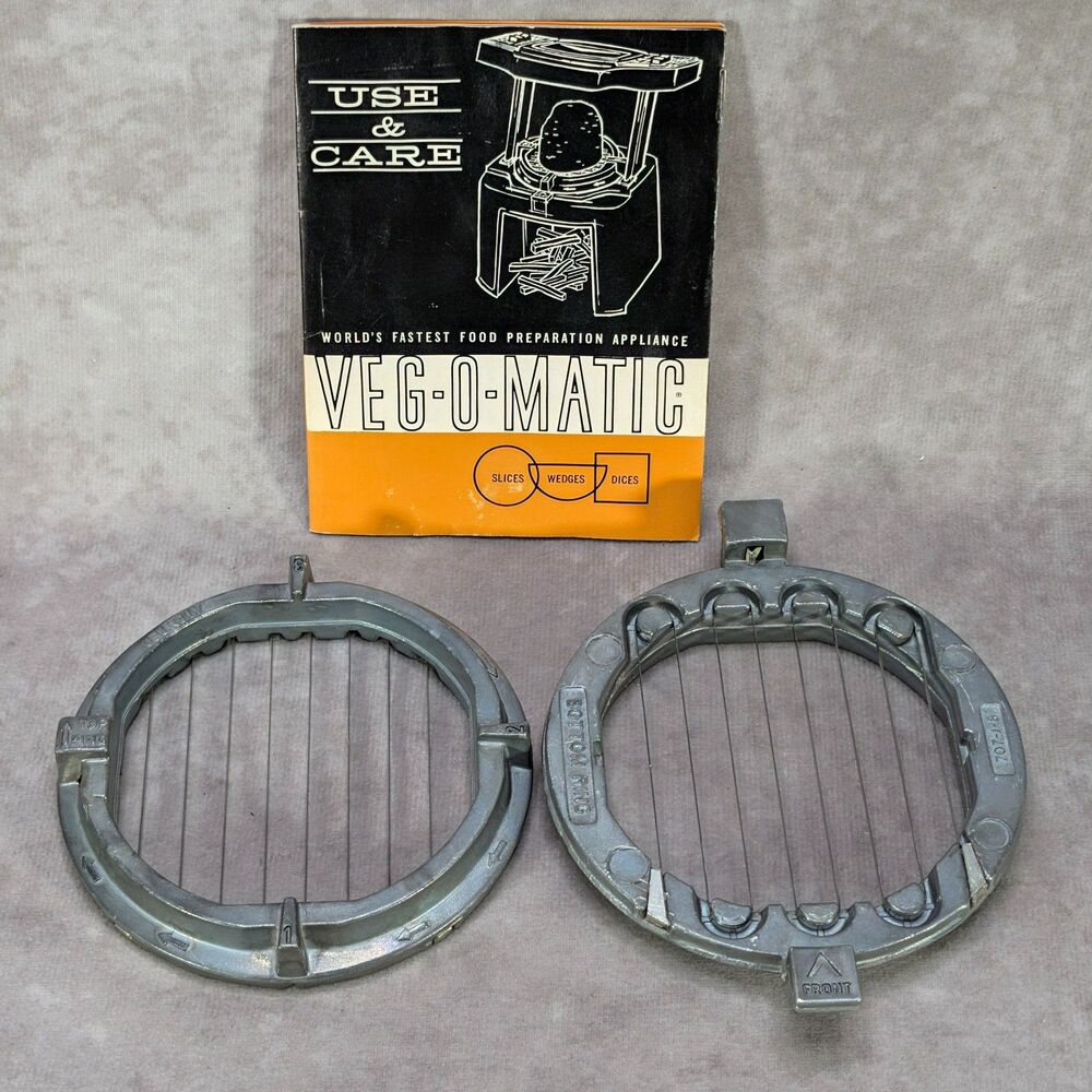 Vintage Veg-O-Matic Slicer Ring Blades Manual Instructions Popeil Brothers